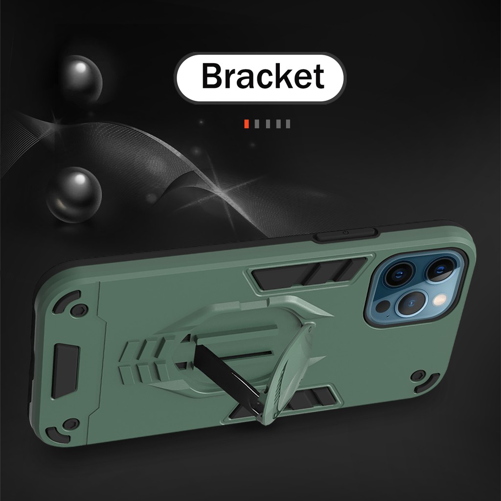 Ốp điện thoại vỏ giáp bằng kim loại cấp quân sự có giá đỡ cho iPhone 12 Mini iPhone 12 iPhone 12 Pro iPhone 12 Pro Max