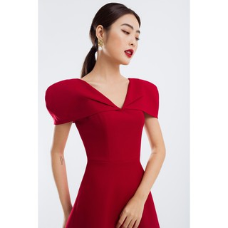 EDINI - D1217 Đầm cổ tim cách điệu
