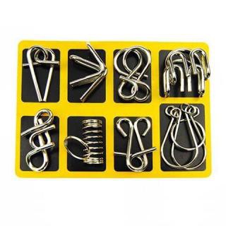 Bộ đồ chơi trí tuệ Nhật Bản 8 món Metal Puzzle tháo lắp vòng sắt thông minh, trò chơi trí tuệ cho người lớn và trẻ em