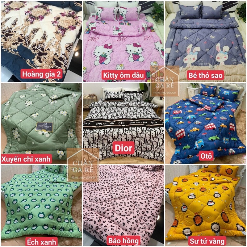 Chăn phao cotton poly dày dặn hàng loại 1(1m8x2m) chưa kèm ga gối