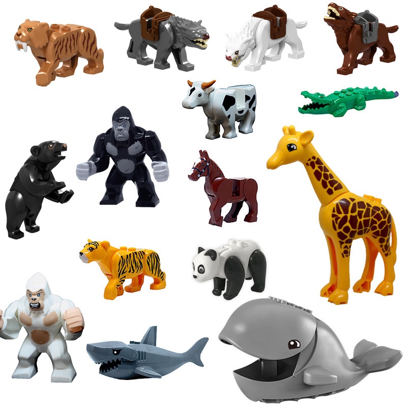 Bộ Đồ Chơi Lắp Ráp Lego Gorilla/Cá Ngựa/Cá Mập/Cá Mập/Tiếp/Lạc Đà/Người Sói/Người Sói/Hổ Giáo Dục Trẻ Em
