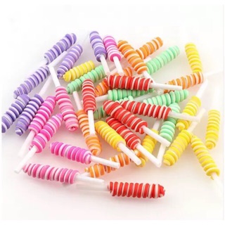 Charm kẹo mút xoắn dài/tròn - nguyên liệu slime