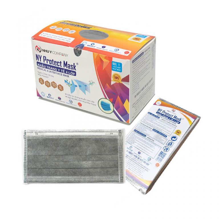 Hộp 50 Chiếc Khẩu Trang Y Tế 4 Lớp Giấy Lọc Kháng Khuẩn Như Ý NY Protect Mask