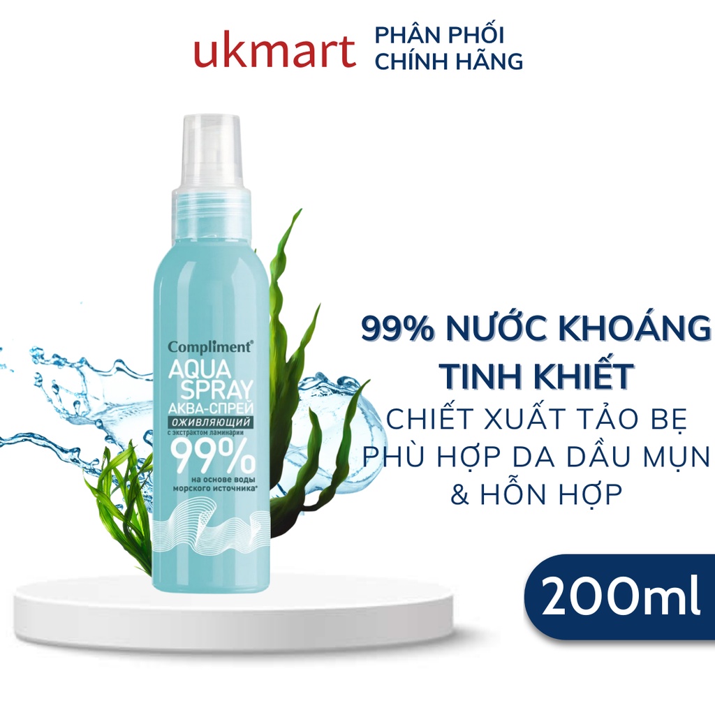 Xịt khoáng Compliment Aqua Spray 99% 200ml