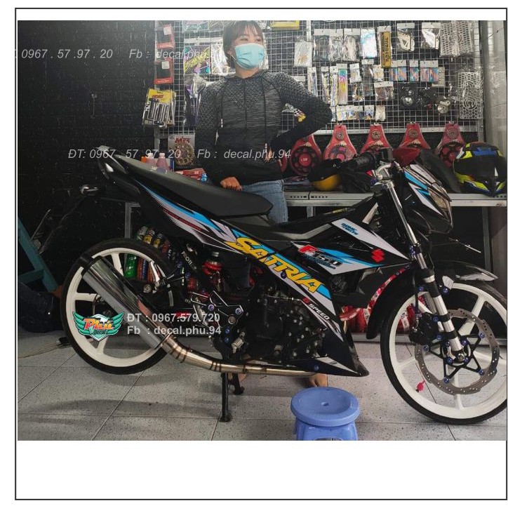 Tem Rời Satria Xám đen mẫu mới (C)