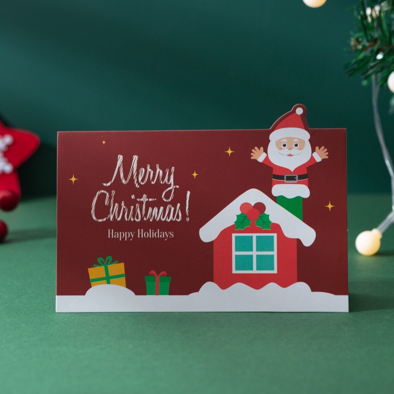 Thiệp Giáng sinh hình ông già Noel người tuyết