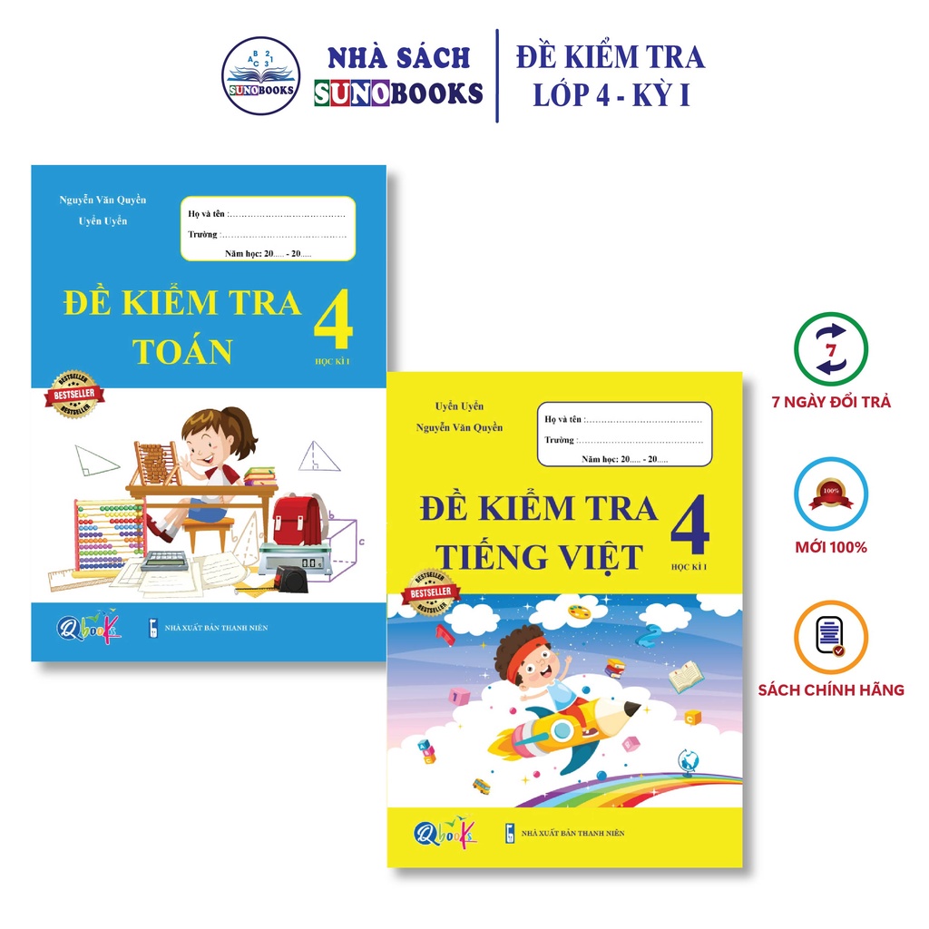 Sách - Combo Đề Kiểm Tra Toán và Tiếng Việt 4 - Học Kì 1