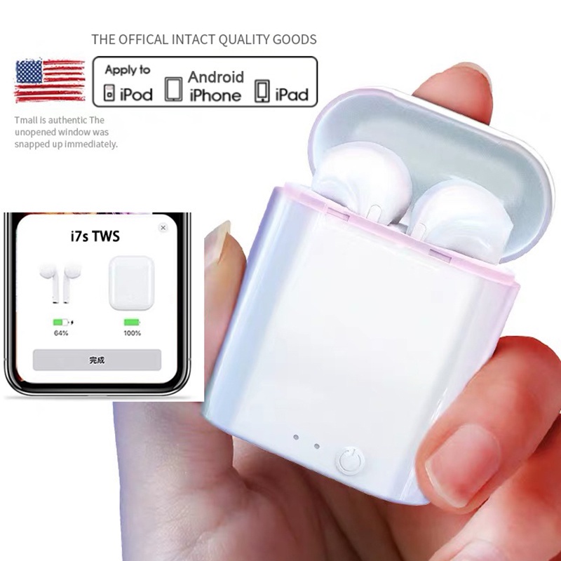 Tai nghe không dây i7s TWS kèm hộp sạc cho Xiaomi iPhone Android