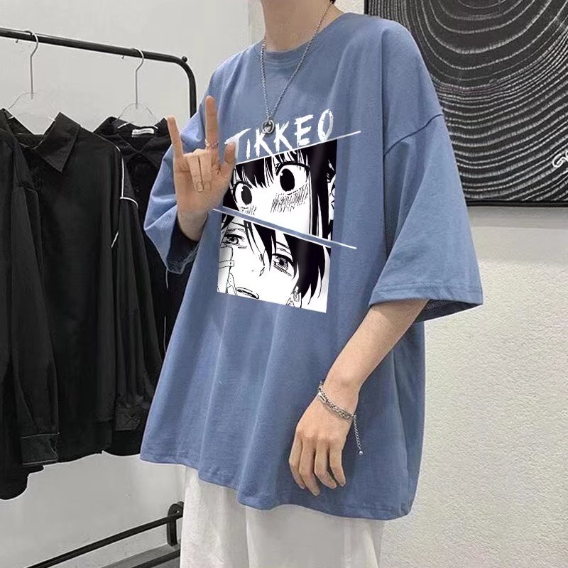 Áo Thun Tay Ngắn Dáng Rộng In Chữ Thời Trang Mùa Hè Cho Nam Size M-8XL