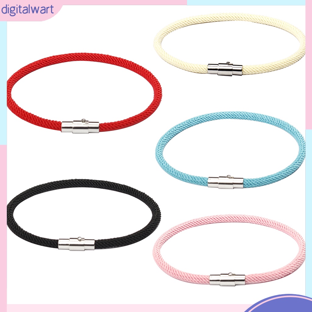 Vòng Tay Dây Nylon Màu Trơn Khóa Nam Châm May Mắn Cho Cặp Đôi