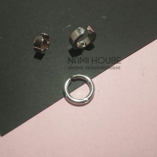 Combo 3 bông tai kẹp dắt lên vành tai không cần bấm lỗ tai phụ kiện trang sức unisex style hàn quốc - nami house
