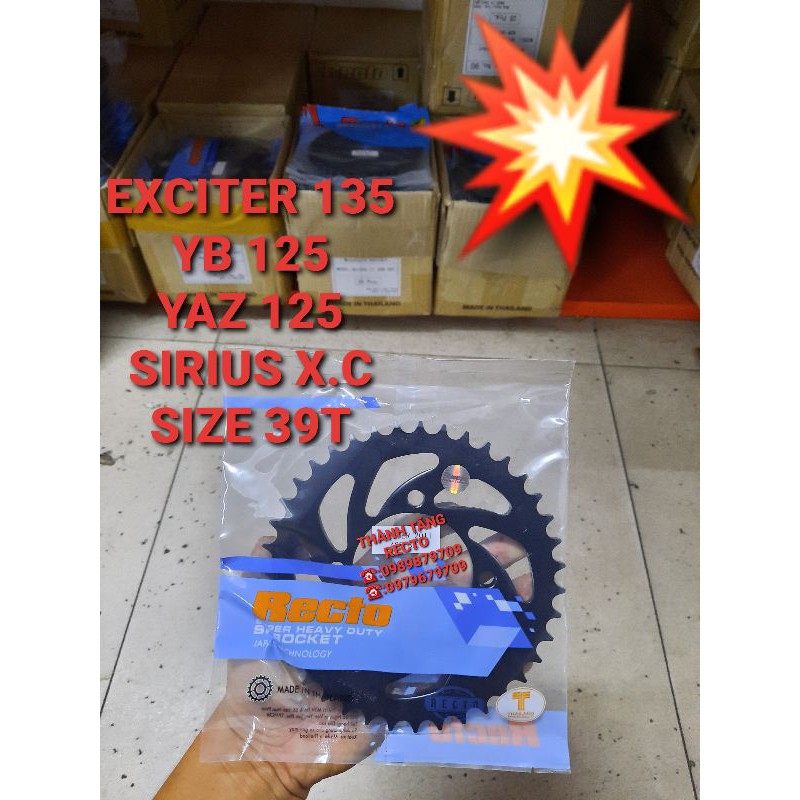 DĨA 39T EXCITER 135/YB 125/YAZ 125/SIRIUS XĂNG CƠ RECTO