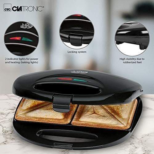 Máy nướng bánh mì, sandwich Clatronic - 2 màu đen/trắng