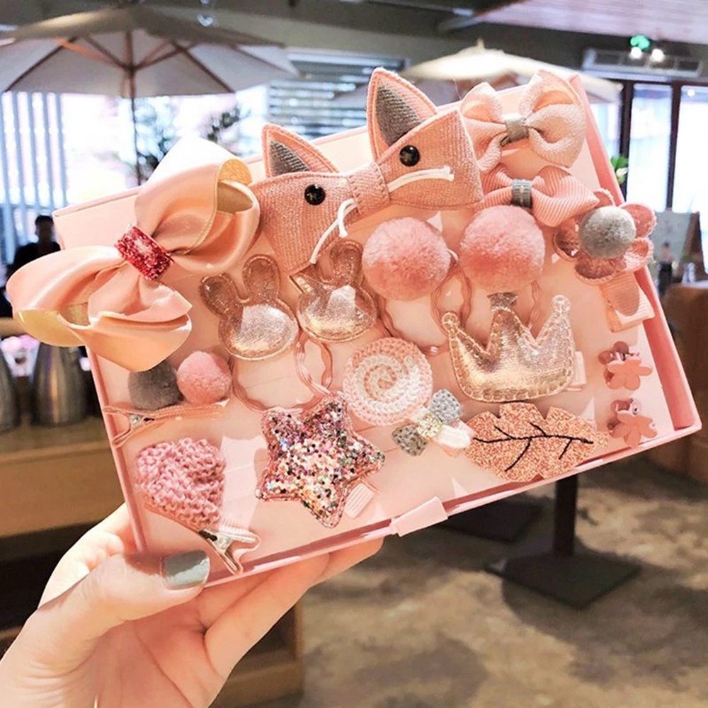 Set 18 Kẹp Tóc Nơ Xinh Xắn Đáng Yêu Dành Cho Bé Gái