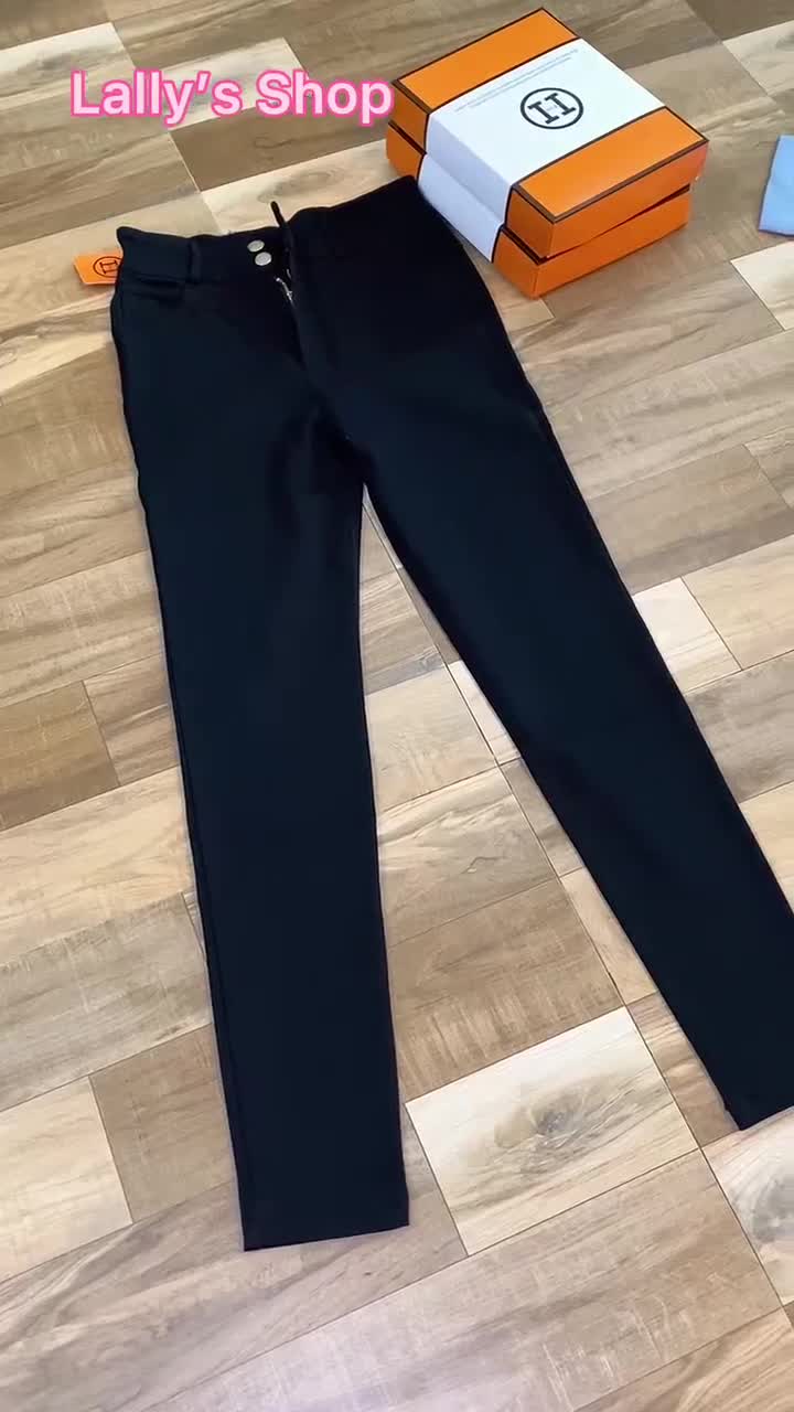 Quần legging nữ HM cao cấp nâng mông cạp cao 2 cúc siêu co giãn chất giả bò thô mềm thoáng mát | BigBuy360 - bigbuy360.vn