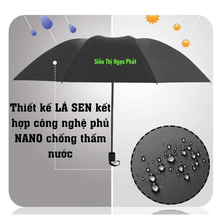 Ô/ dù đi mưa 2 LỚP, GẤP GỌN che nắng cao cấp_CỠ TRUNG_10 nan thép chắc chắn