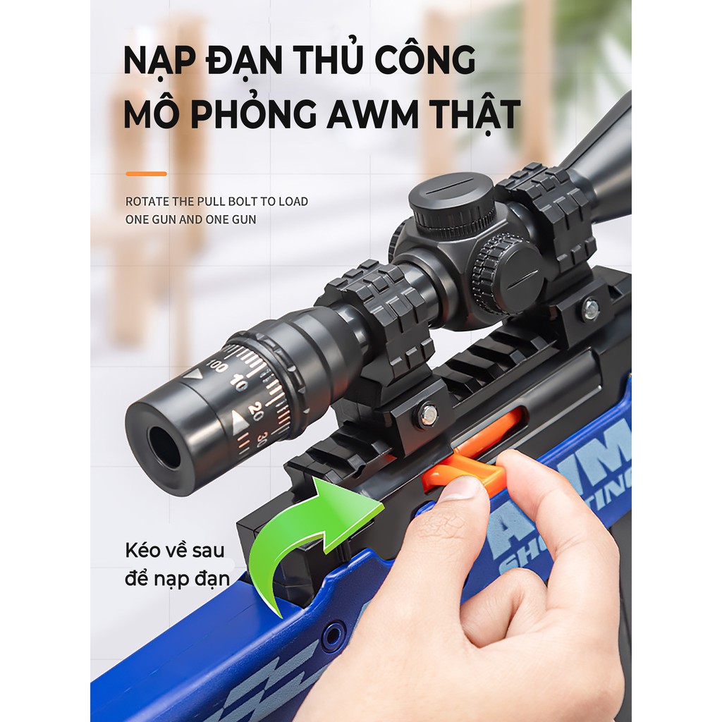 Đồ Chơi Đạn Xốp Sniper-AWM Tỷ Lệ 1:1 Full Set