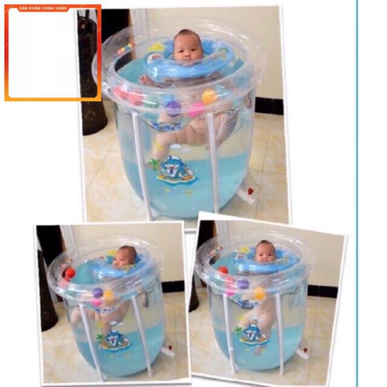 Bể bơi thành cao Doctor Dolphin loại 1 kích thước 80x80cm tặng kèm phao cổ, bơm tay, miếng vá. hàng full box loại 1.