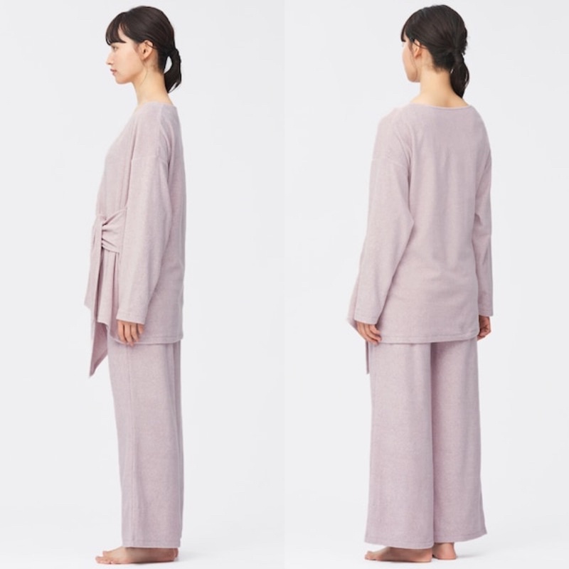 Bộ quần áo nỉ tơ nữ dài dễ thương Souffle Feel của Gu - Nhật