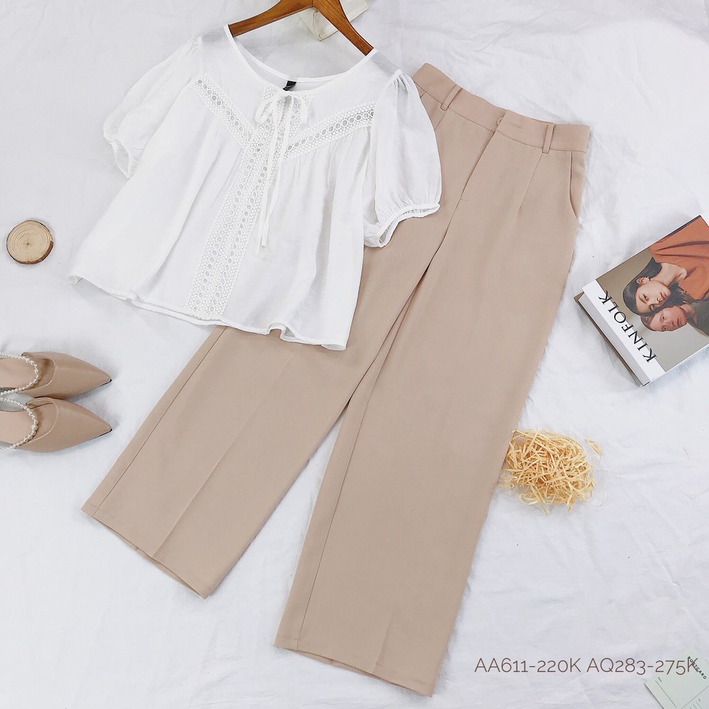 Quần tây nữ ống suông dài_Nhienvintage AQ283
