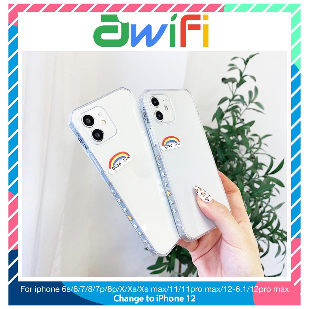 Ốp lưng iphone cạnh hình vuông rainbow 6plus/6s/6splus/7/7plus/8/8plus/x/xr/xs/11/12/pro/max/plus/promax-Awifi A2-17