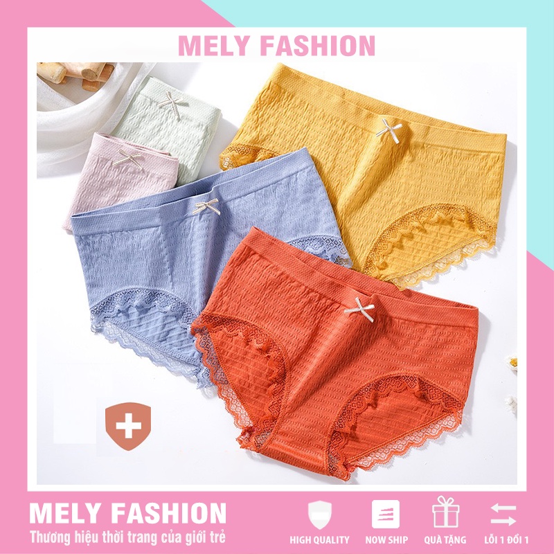 [Set 10] Quần lót nữ cotton kháng khuẩn thông hơi thoáng khí cao cấp viền ren co giãn 4 chiều LOẠI 1 MELY FASHION QL07