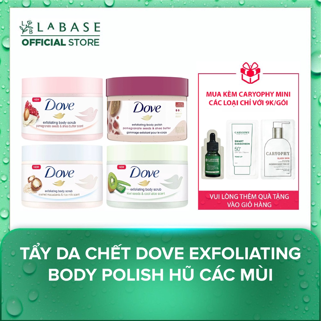 Tẩy da chết Dove Exfoliating Body Polish Pomegranate Seeds &amp; Shea Butter Hũ 298g