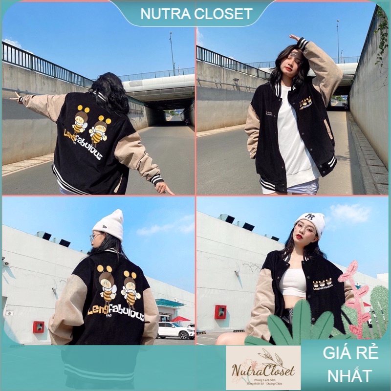 Áo khoác bomber nỉ ngoại unisex ulzzang nam nữ