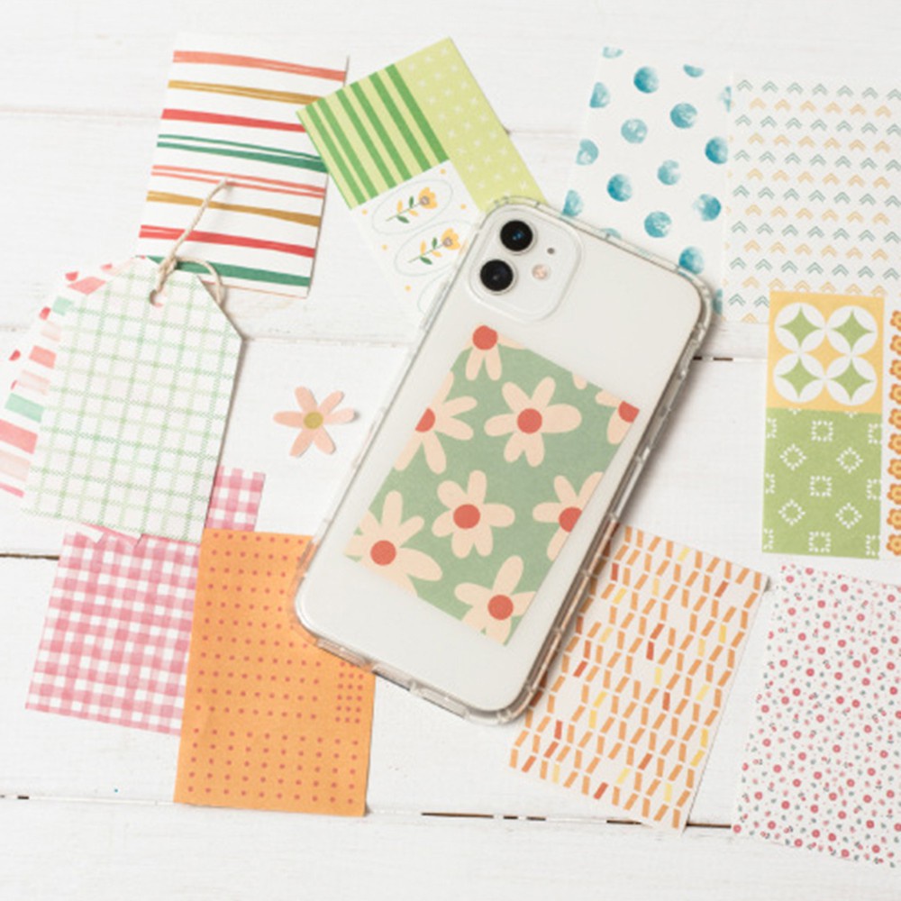 Set 50 Thẻ Giấy Họa Tiết Hình Học Phối Màu Độc Đáo Trang Trí Sổ Tay/ Đồ Thủ Công DIY