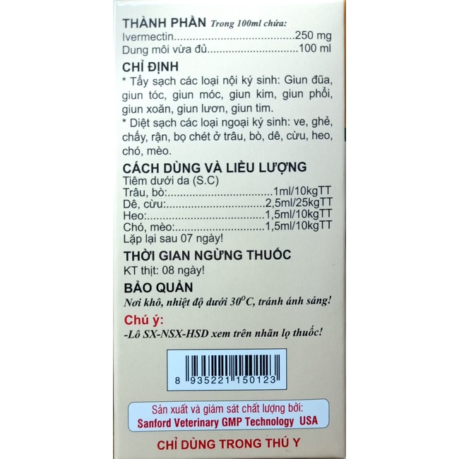 VIAMECTIN - 25 Nội - ngoại ký sinh trùng, an toàn, hiệu quả cao......!