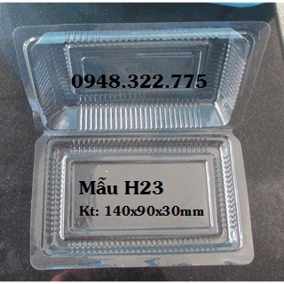 100 Hộp nhựa PET H23/TA23 (hộp 3 lạng)