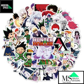 Sticker PVC Hunter X Hunter 50 Hình ST-112 - Cả bộ 50 Hình dán Stickers Chống nước Dán Mũ bảo hiểm Vali Laptop Điện thoạ