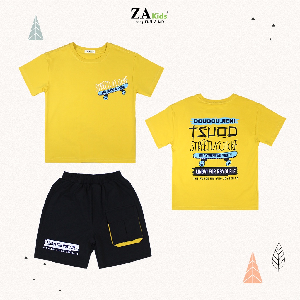 Bộ Quần Áo Thun Ngắn Tay Bé Trai (6-9 Tuổi) Zakids 21073T/ZA22014TN