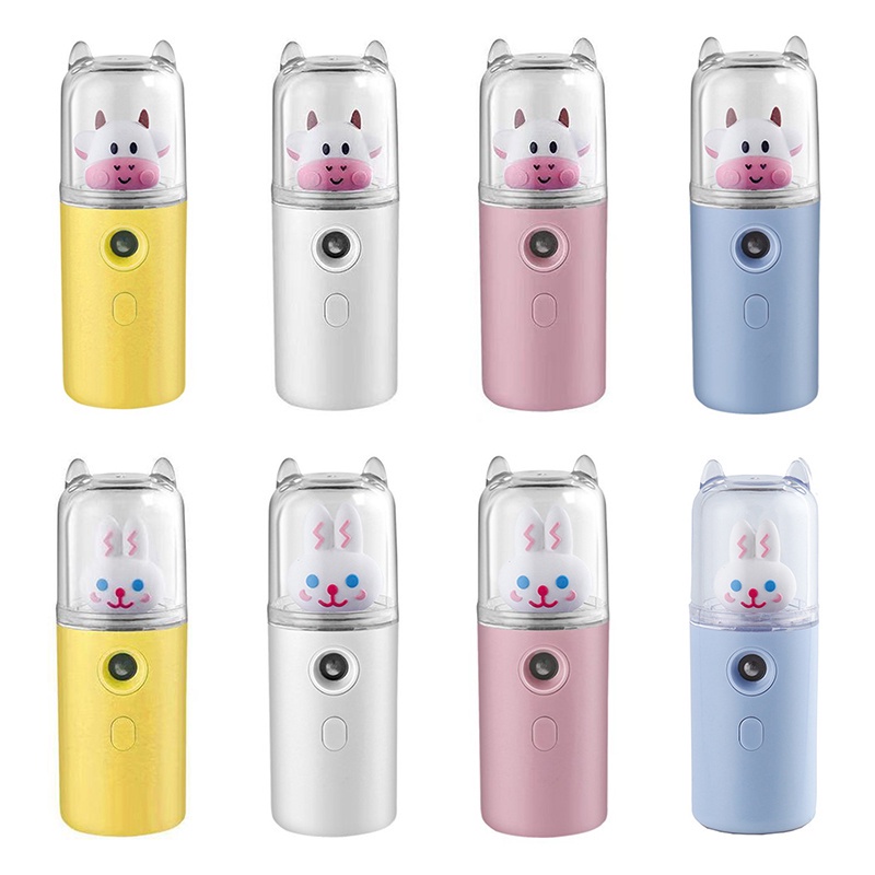 [Hàng mới về] Máy phun sương tạo độ ẩm cầm tay họa tiết động vật hoạt hình sạc cổng USB dễ thương