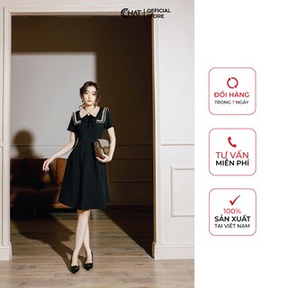 Váy xoè cổ sen cchat
