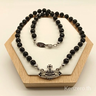 Vòng cổ choker một lớp bằng gỗ đen đính hạt pha lê