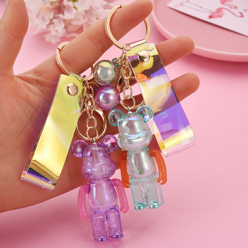 Móc Khóa Cute KOBI Cao Cấp, Móc Khóa Phụ Kiện Túi Xách Gấu Bearbrick Trong Suốt Hàn Quốc đủ màu sắc hot trend Tiktok