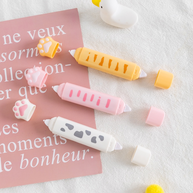 1 Bút Xóa Kéo & Keo Hai Mặt Đa Năng Hình Mèo Dễ Thương C6535