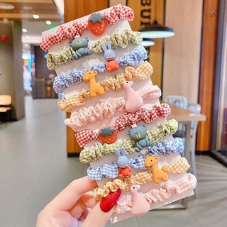 Set 10 dây buộc tóc họa tiết hoạt hình dễ thương phong cách Hàn Quốc cho bé