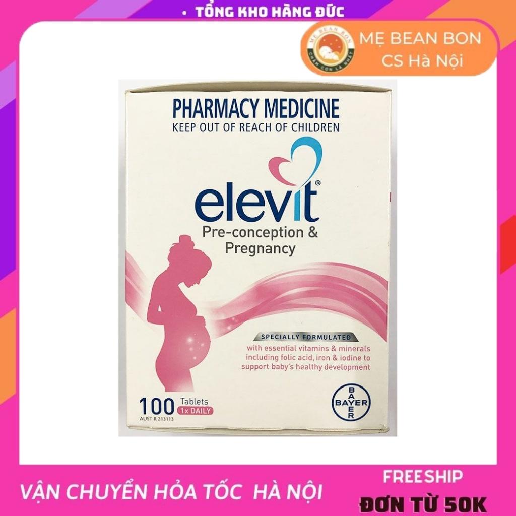 Vitamin tổng hợp Elevit Bầu Úc 100 viên bổ sung Vitamin D3 Axit Folic cho mẹ bầu, mẹ sau sinh - mẹ bean bon