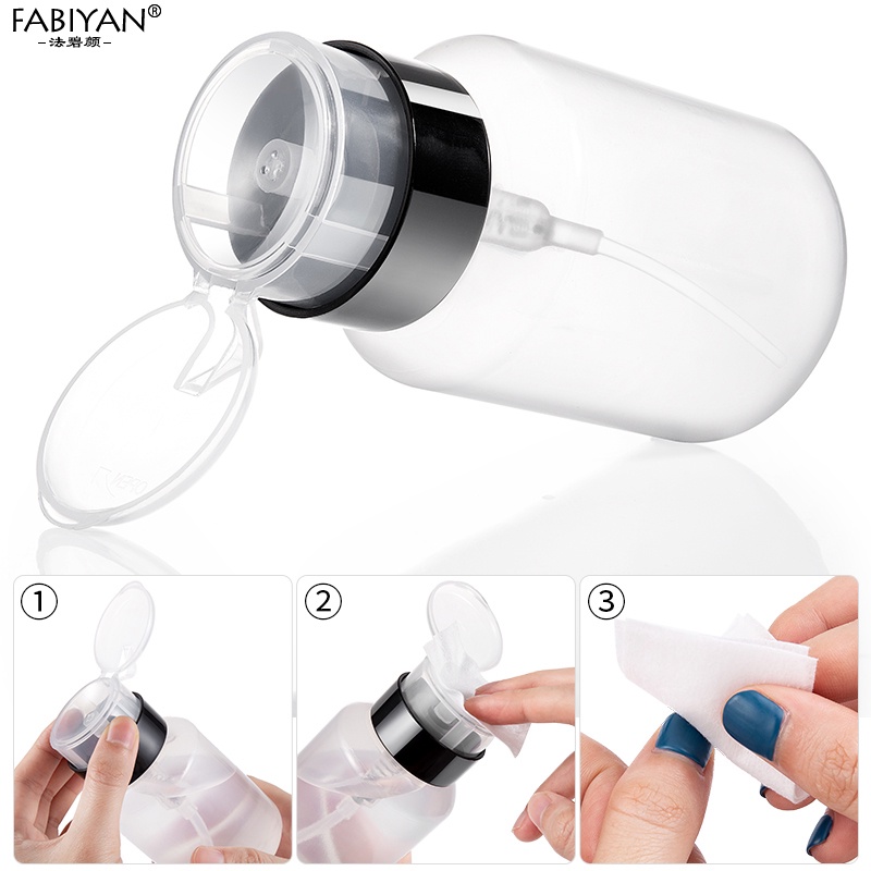 Bình nhựa rỗng FABIYAN chiết mỹ phẩm dạng lỏng/dung dịch tẩy sơn móng dung tích 250ml tiện dụng