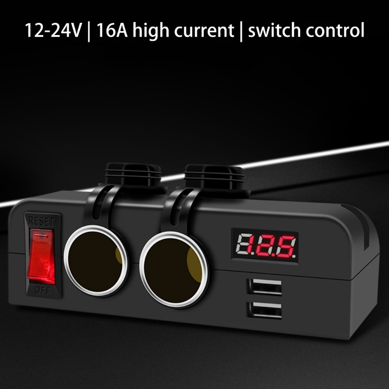 Ổ Cắm Sạc Hai Cổng USB 12V 24V Kèm Vôn Kế Cho Tàu Thuyền