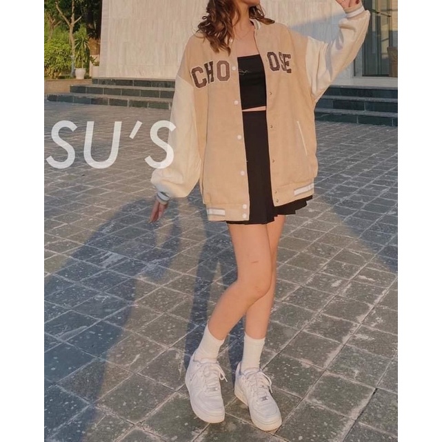 Áo khoác bom ber nhung #CHO OSE