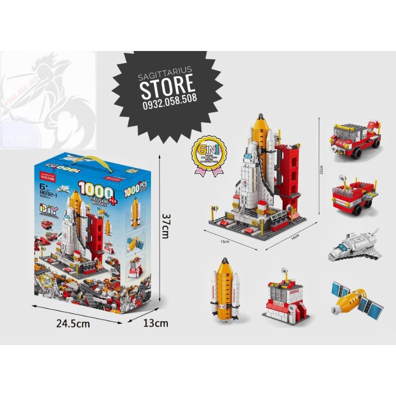 Lego Lele Brother 8832-1 Lắp Ráp Trạm Tàu Vũ Trụ N.A.S.A 6 in 1