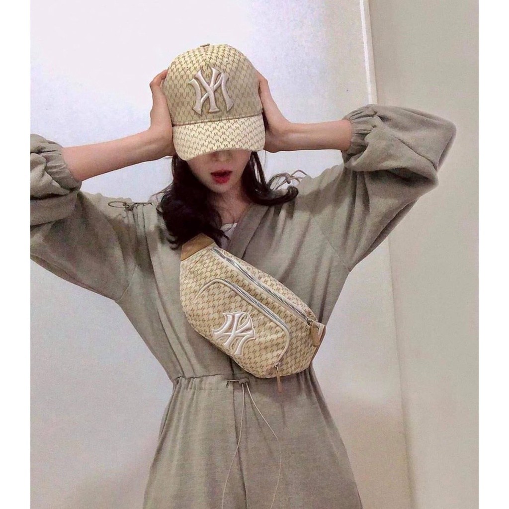 ✅   Túi Đeo Hông MLB Monogram New York Yankees Beige - 32BGC9111-50B | HÀNG CÓ SẴN | CAM KẾT CHUẨN 100%