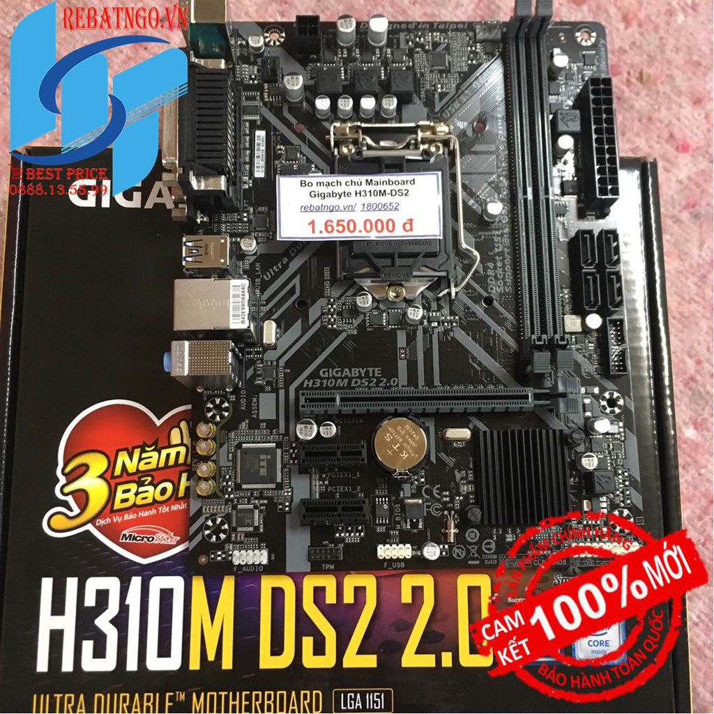 [Mã ELMS05 giảm 5% đơn 300k]Bo mạch chủ Mainboard Gigabyte H310M-DS2