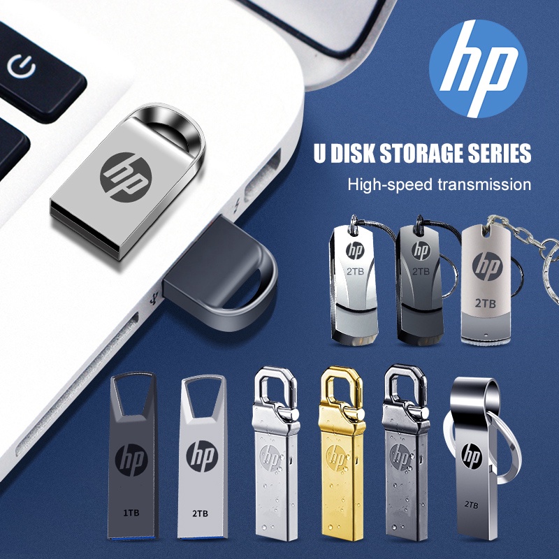 Ổ đĩa USB flash HP 1TB 2TB 64GB 32 16GB 8GB 4GB 2GB USB 1GB Flash Drive với móc khóa