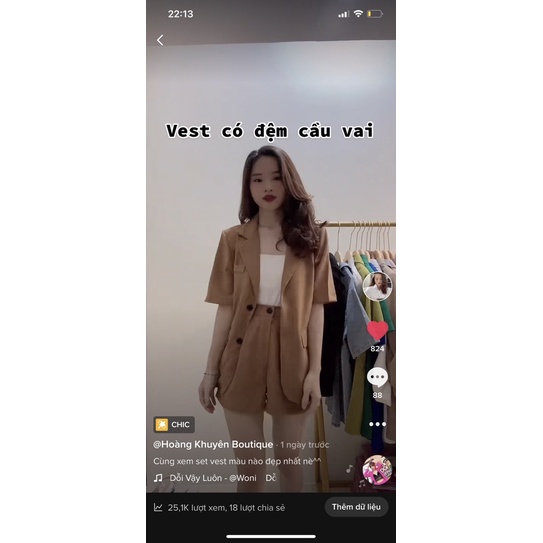 SET VEST CỘC TAY