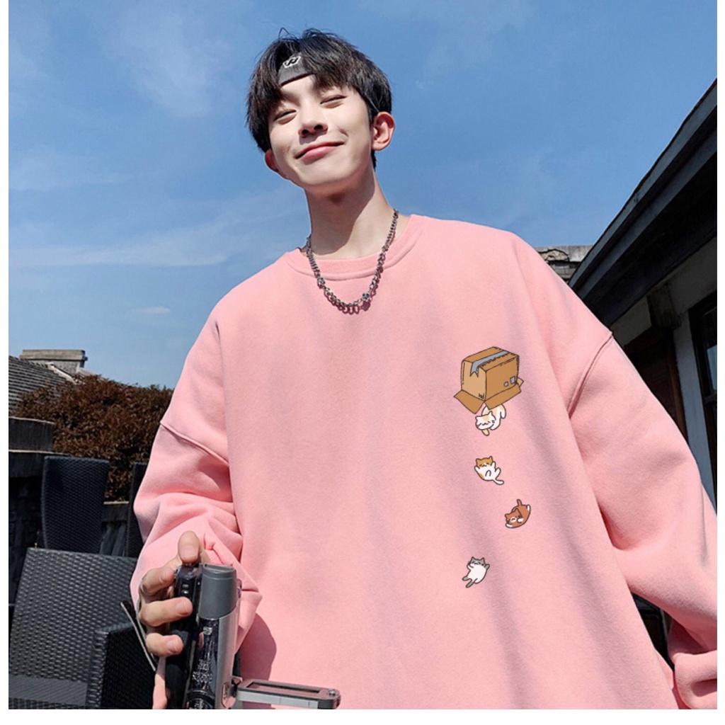 Áo Sweater nam nữ, Áo Sweater layer dáng Unisex chất liệu nỉ bông trẻ trung.