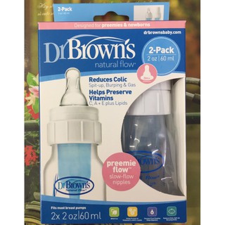 Bình sữa Dr Browns Natural Flow Reduces Colic dung tích 60ml từ Mỹ